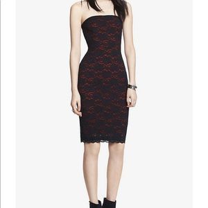 Express Black and Red Lace Dress
